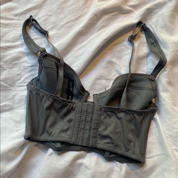 Urban Outfitters OFU Grey Corset Style Bra Top - Picture 3 of 3
